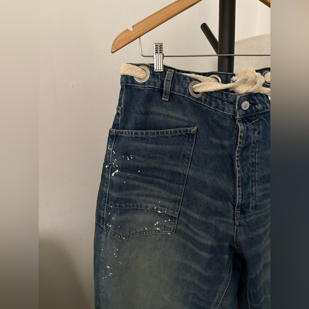 We The Free Blue Distressed Wide Leg Jeans - Picture 8 of 12